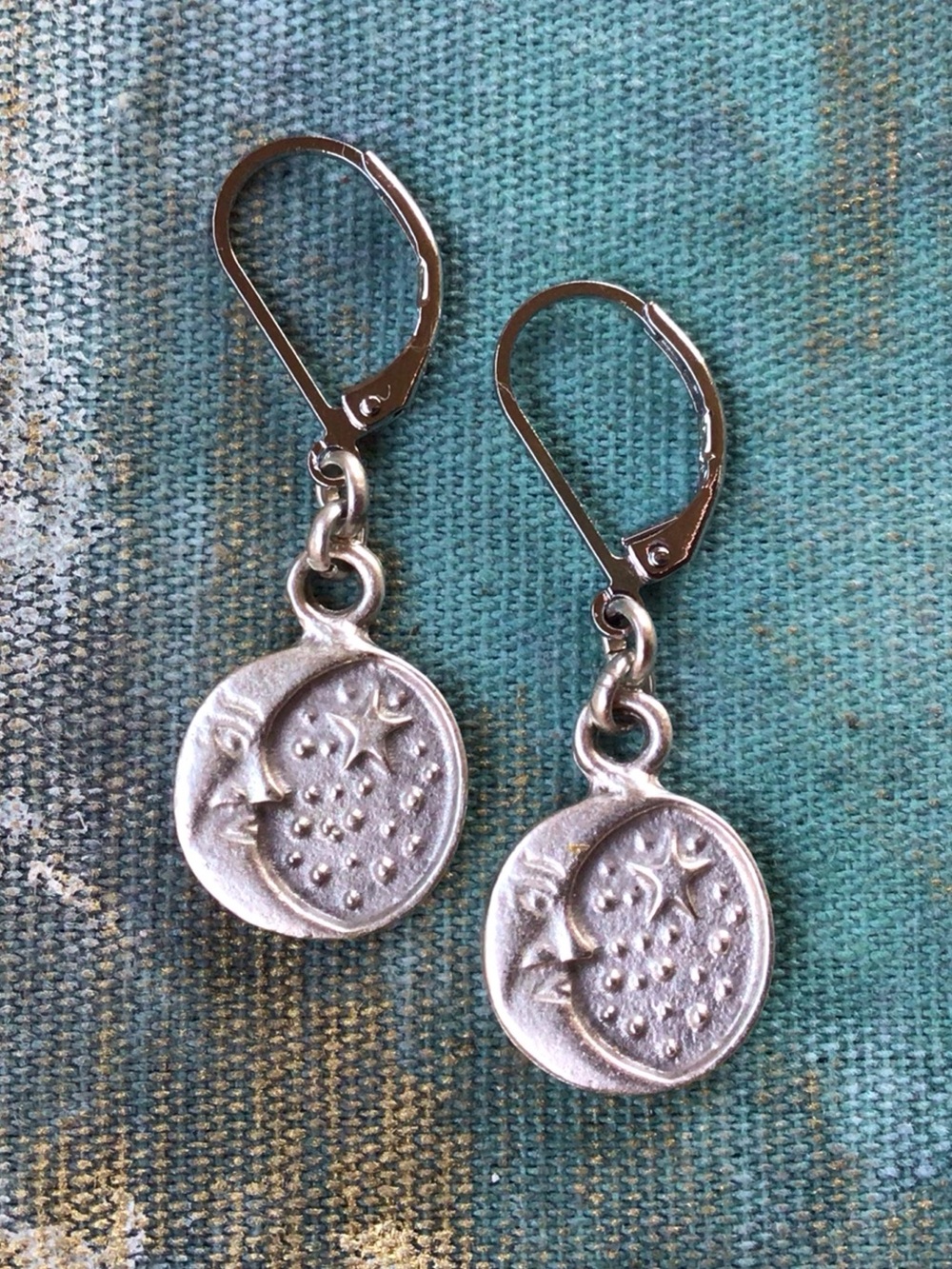 Sterling Silver Sundance Charm Moon Star Earrings